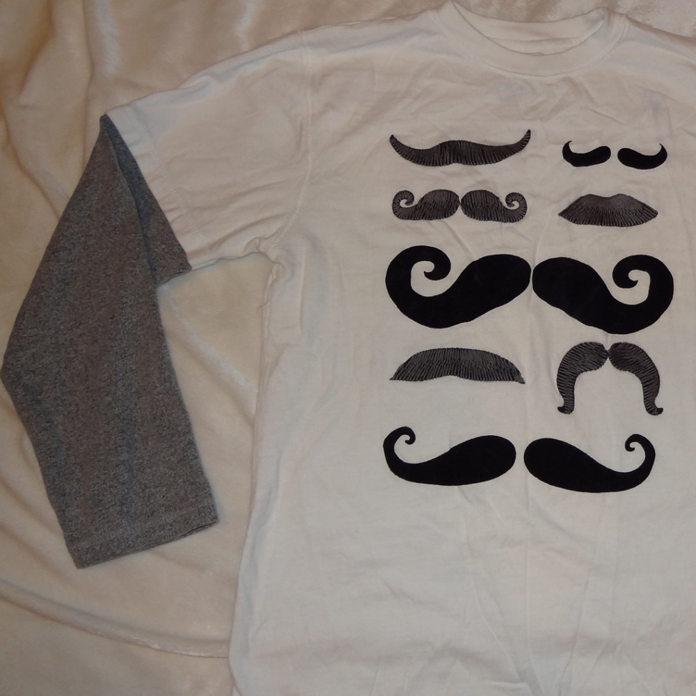 Gymboree Mustache shirt - long sleeve - Boys Sz 12